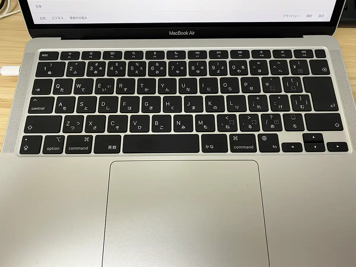 M1 MacBook Airのキーボード